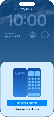 To use the same colour theme on the home screen, press Set as Wallpaper Pair.