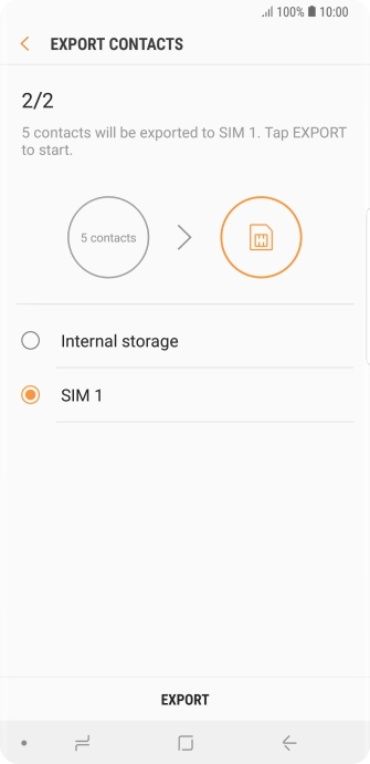 Press EXPORT. Press EXPORT.