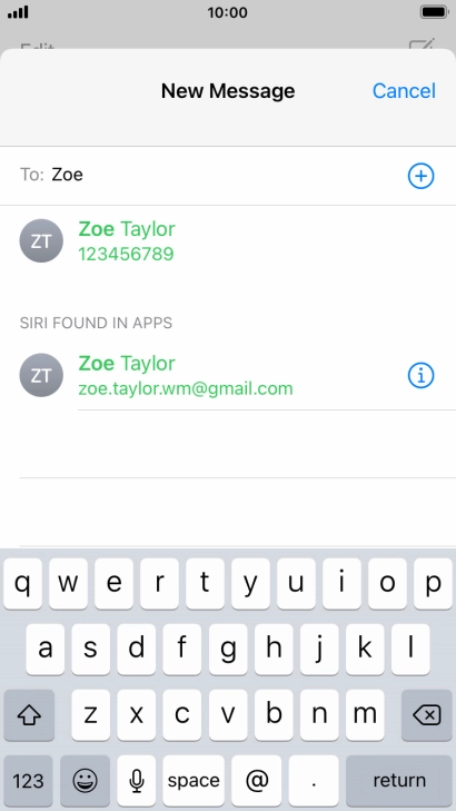 Press the required contact.
