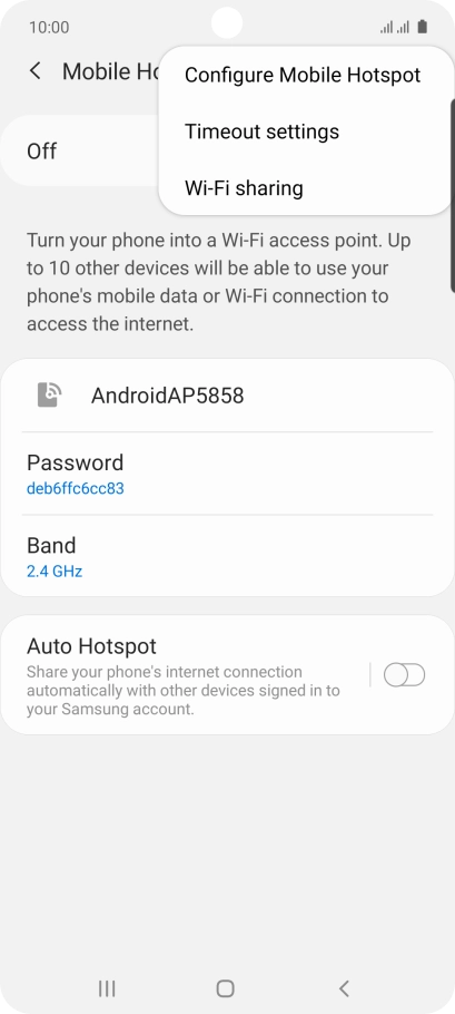 Press Configure Mobile Hotspot.