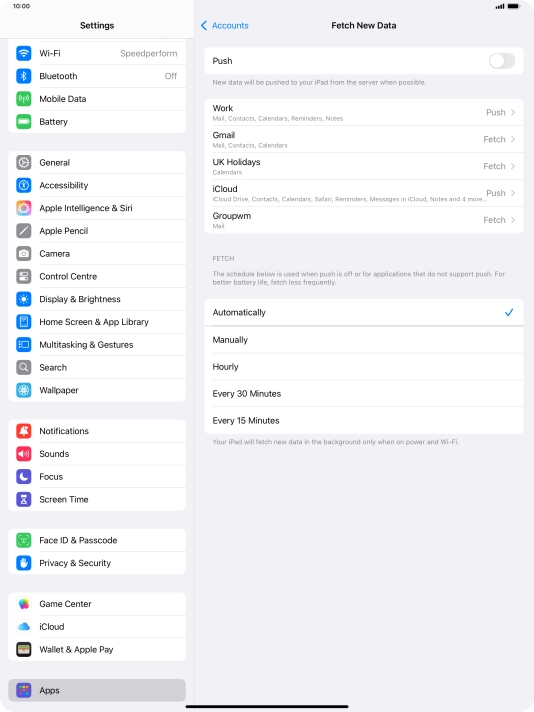If you turn off the function, press the required setting.