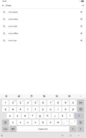 Key in the name or subject of the required app and press the search icon.