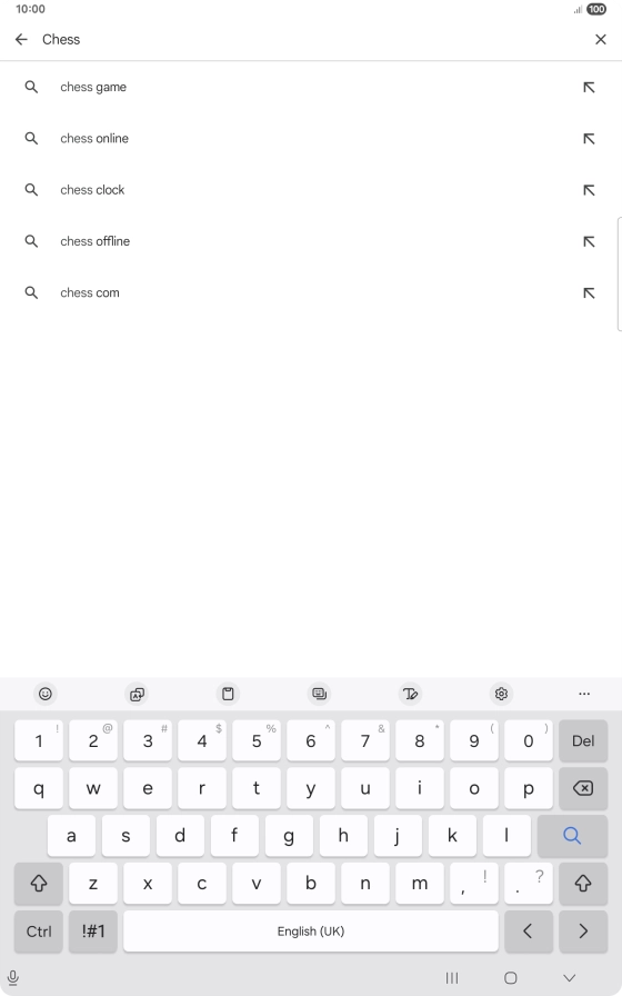Key in the name or subject of the required app and press the search icon.