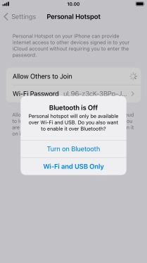If Wi-Fi is turned on, press Wi-Fi and USB Only.