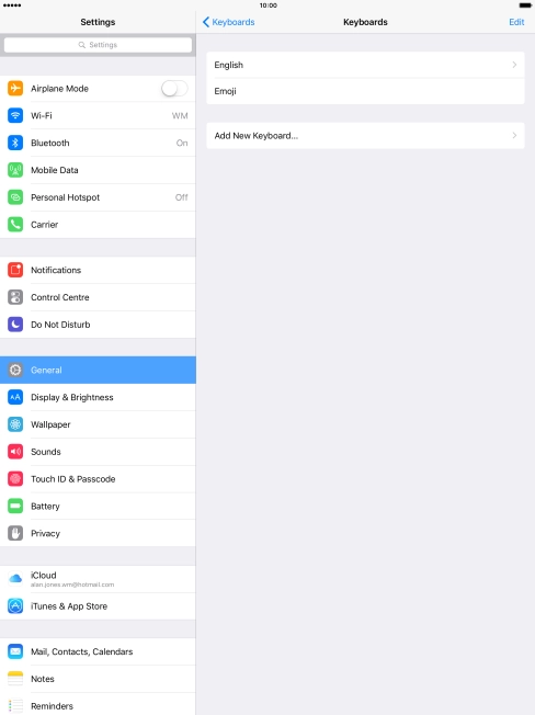 Press Add New Keyboard.... Press Add New Keyboard....