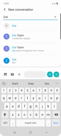 Press the required contact.