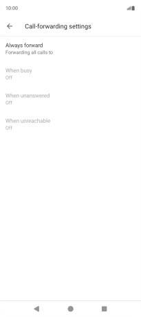 Press the required divert type.