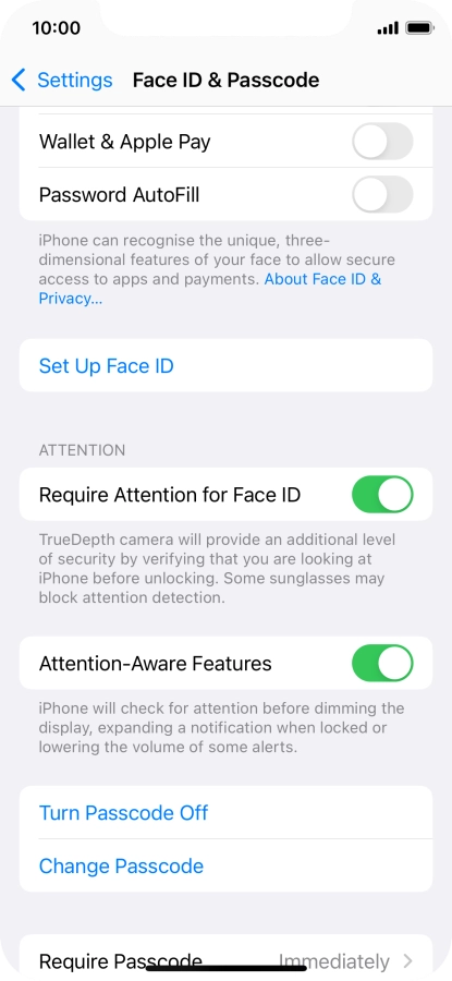 Press Turn Passcode Off and key in the phone lock code.