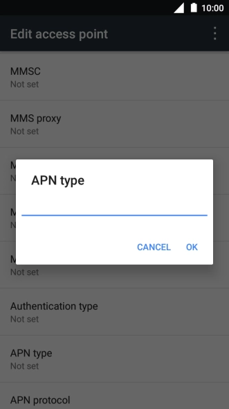 Key in default and press OK.