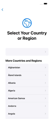 Press the required country or area.