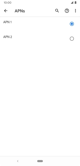 Press the field next to the required data connection to activate it.