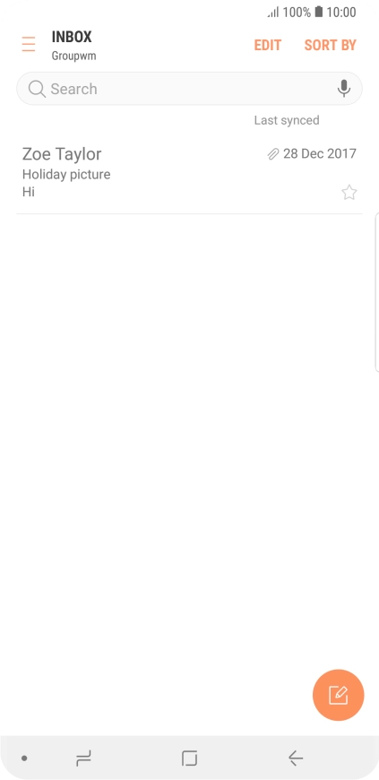 Slide your finger right starting from the left side of the screen.