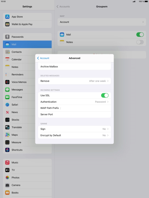 Press the indicator next to 