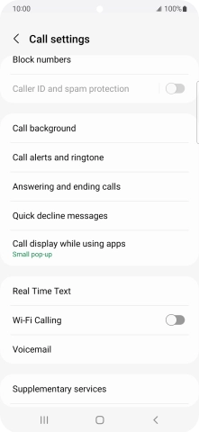 Press Supplementary services.