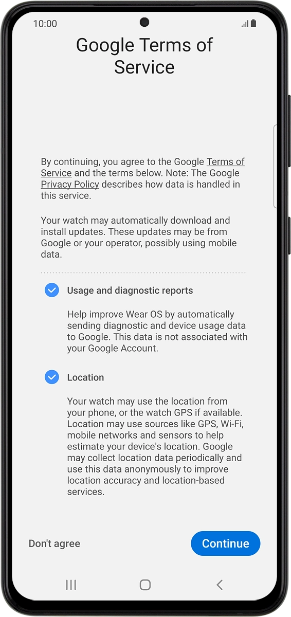 On your phone: Press Continue.