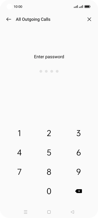 Key in your barring password. The default barring password is 0000.