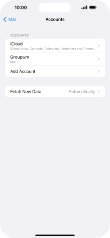 Press the name of the email account you've just set up.
