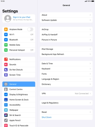 Press Sign in to your iPad.