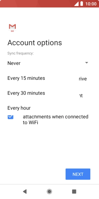 Press the required setting.