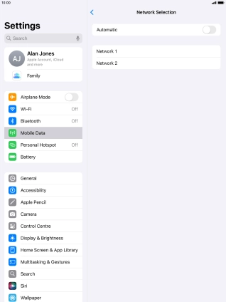 If you turn off the function, press the required network.