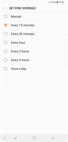 Press the required setting.