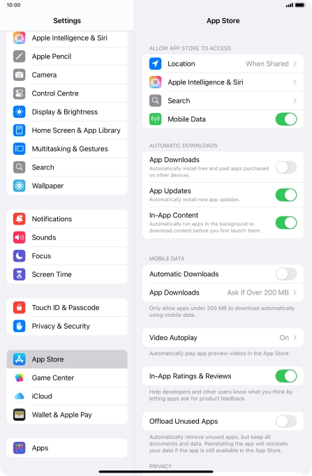 Press the indicator next to 