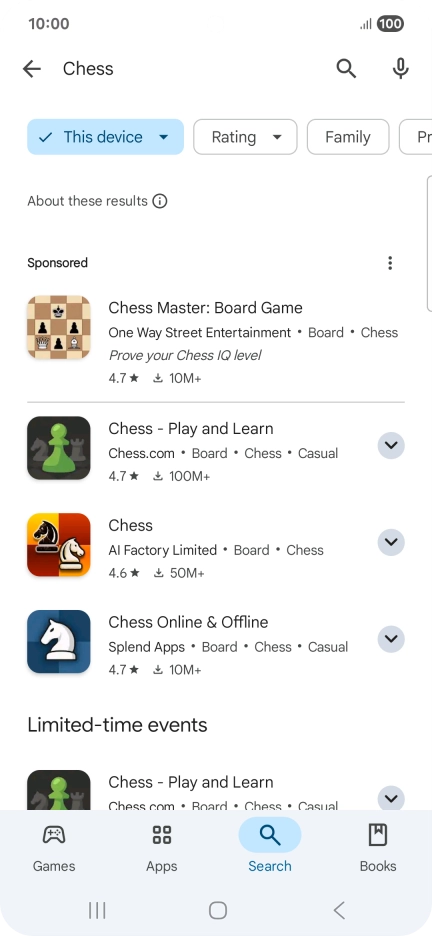 Press the required app. Press the required app.
