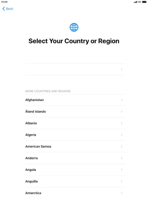 Press the required country or area.