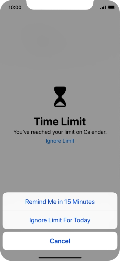 Press the required setting.