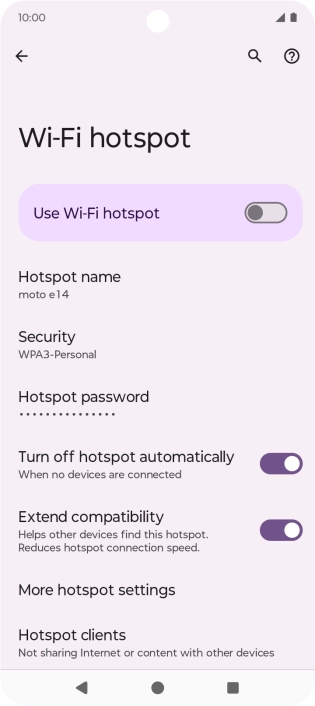 Press Hotspot password.