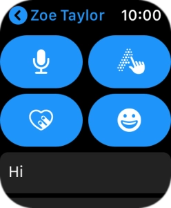 Press the microphone icon and follow the instructions on the screen to record and send the message.