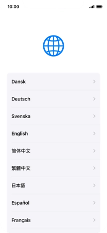 Press the required language.