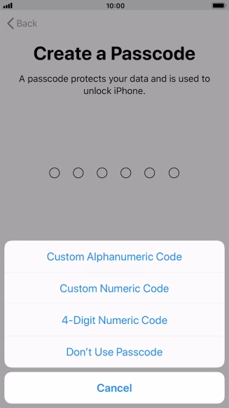 Follow the instructions on the screen to turn on use of phone lock code or press Don't Use Passcode. Follow the instructions on the screen to turn on use of phone lock code or press Don't Use Passcode.
