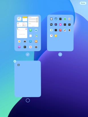 Press the delete icon next to the required home screen page.