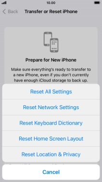 Press Reset All Settings.