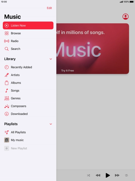 Press the required playlist.