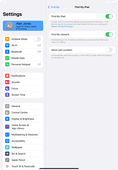 Press the indicator next to 