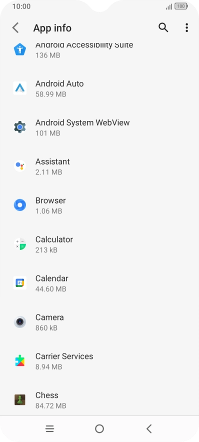 Press the required app.