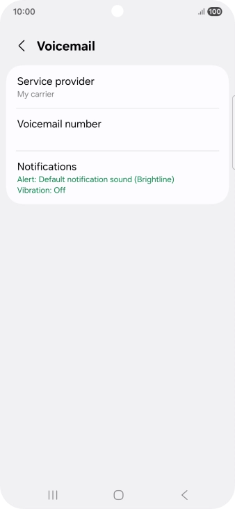Press Voicemail number.