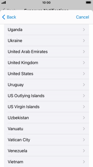 Press the required country.
