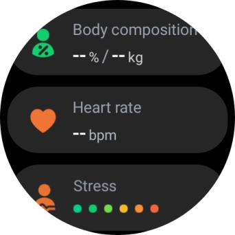 Press Heart rate.
