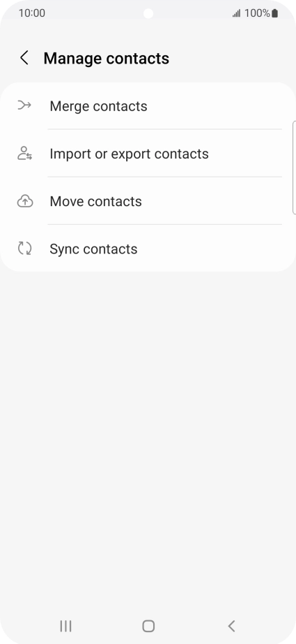 Press Import or export contacts.