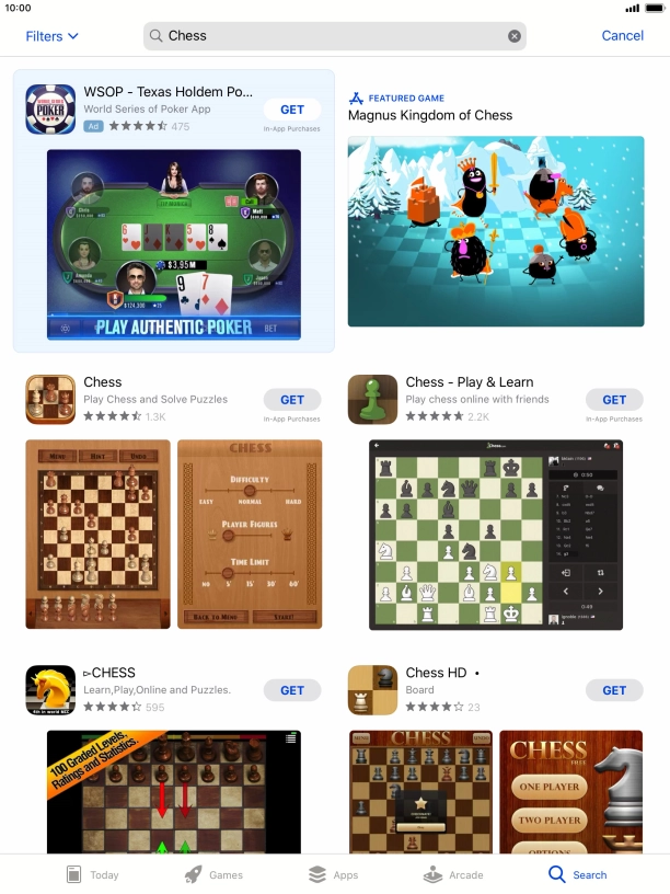 Press the required app.