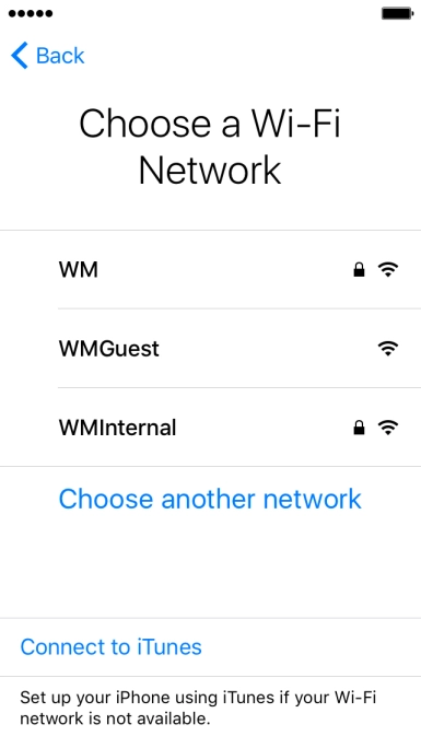 Press the required Wi-Fi network.