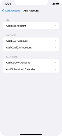 Press Add Mail Account.