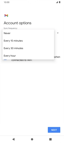 Press the required setting.