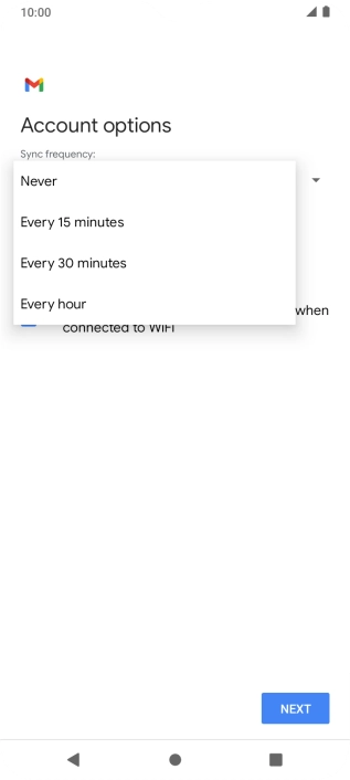 Press the required setting.