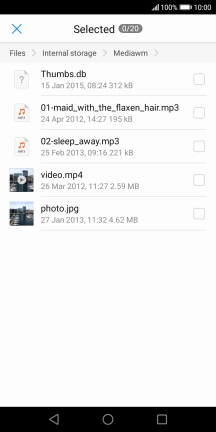 Go to the required folder and press the required file.