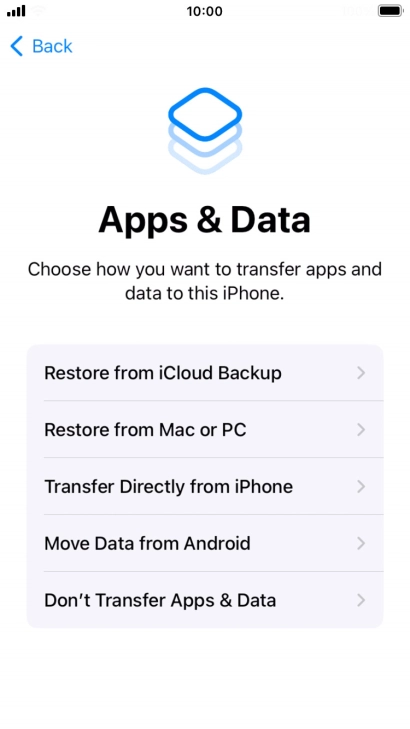 You can transfer content from an Android phone when your phone is activated for the first time and after a factory reset. When this screen is displayed, your phone is ready to transfer content from an Android phone.
