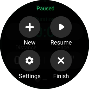 Press Finish to end an activity.